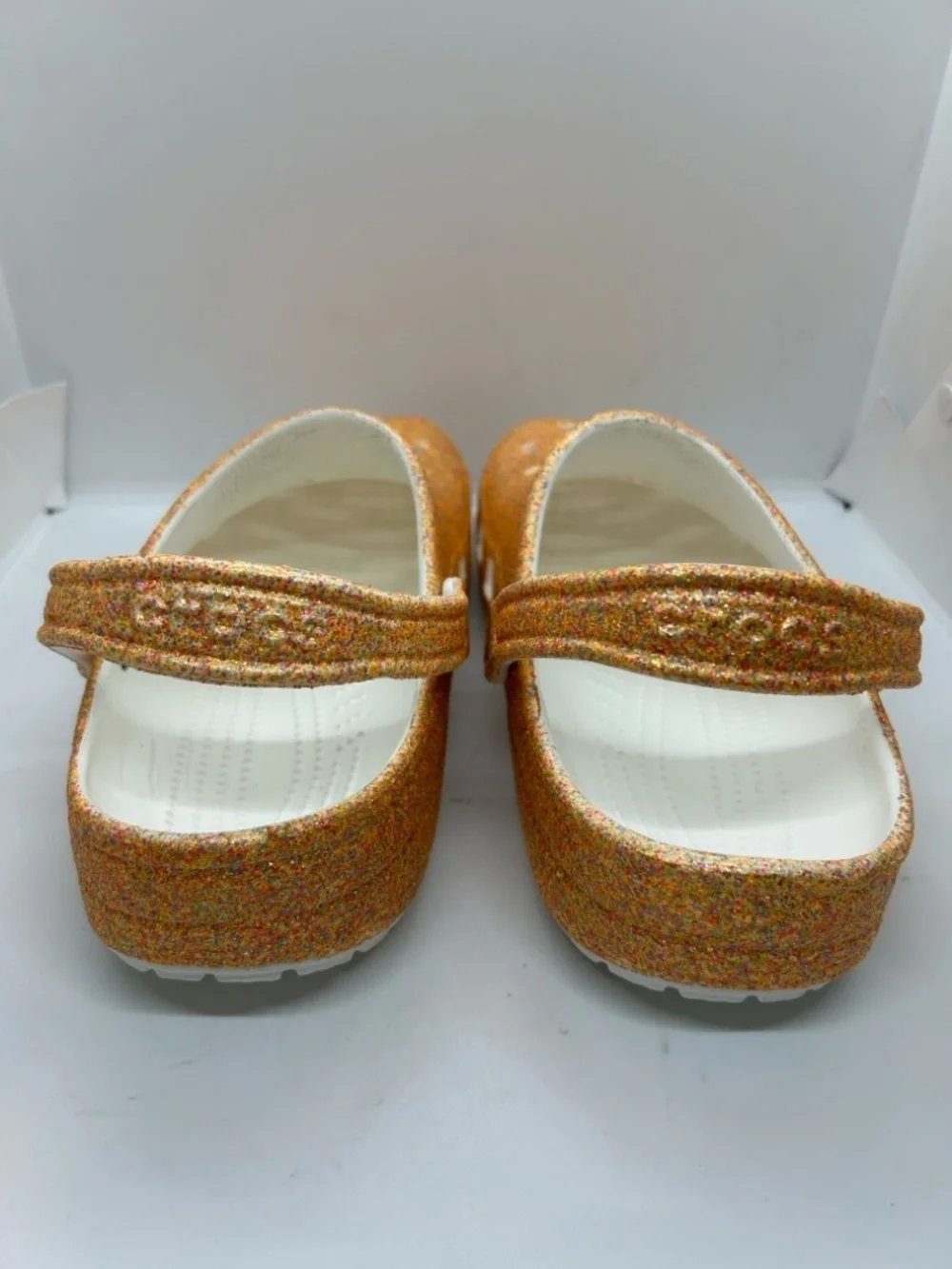 CROCS Men’s CLASSIC GLITTER ORANGE SORBET 🍊 CLOGS SANDALS SHOES Sz 11